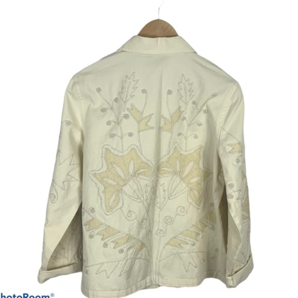 Life Style Embroidered Flowers Jacket Women’s Sz L